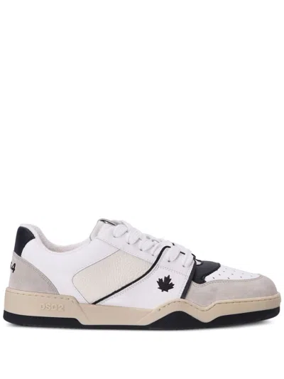 Dsquared2 Black Men's Leather Sneakers For Ss24 Collection