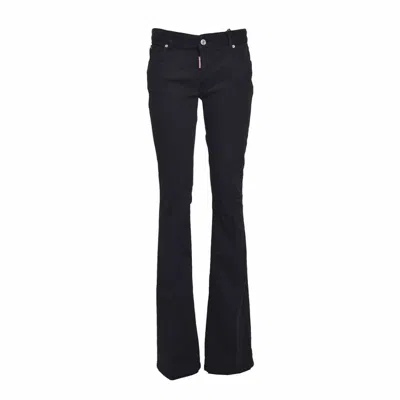 Dsquared2 Black Mid-rise Twiggy Flare Jeans