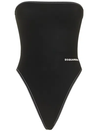 Dsquared2 Black Minimalist Swimsuit For The Beach