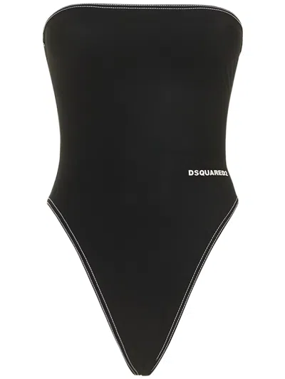 Dsquared2 Black Minimalist Swimsuit For The Beach