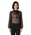 Dsquared2 Black Mock Collar Top In Black
