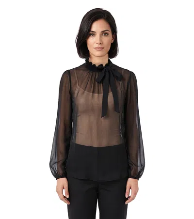 Dsquared2 Black Mock Collar Top