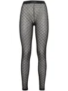 Dsquared2 All-over Monogram Sheer Lace Tights In Black