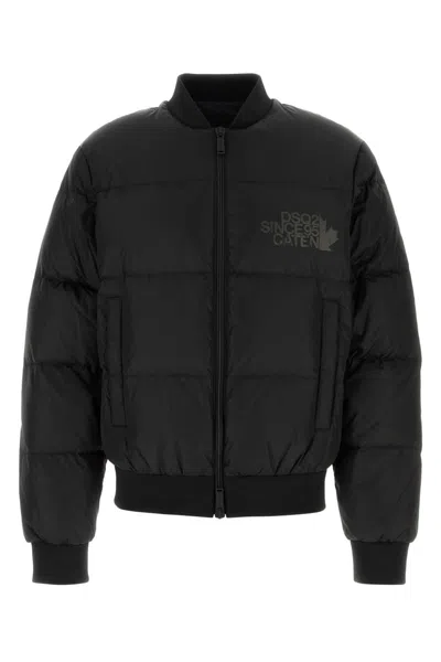 Dsquared2 Black Nylon Easy Puffer Down Jacket
