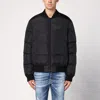 Dsquared2 Classic Black Puffer Bomber Jacket With Ribbed Cuffs In Black