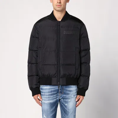 DSQUARED2 DSQUARED2 BLACK NYLON PUFFER BOMBER JACKET