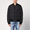 Dsquared2 Shiny Black Cropped Padded Bomber Jacket In Polyamide In Black