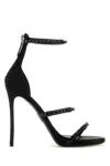 Dsquared2 Black Open Toe Heels In Black