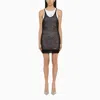 Dsquared2 Black Perforated Mohair Blend Mini Dress In Black