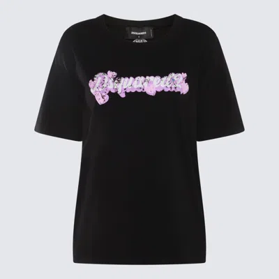 Dsquared2 Black, Pink And White Cotton T-shirt