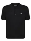 Dsquared2 Black Polo Shirt With Classic Collar And Logo Lettering On The Front