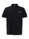 Dsquared2 Black Polo Shirt With Classic Collar And Logo Lettering On The Front In Black