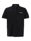 Dsquared2 Black Polo Shirt With Classic Collar And Logo Lettering On The Front In Black