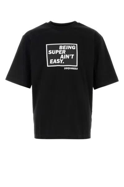 DSQUARED2 BLACK PRINTED T-SHIRT