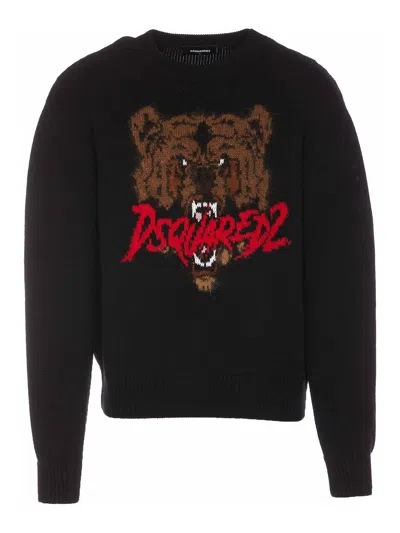 DSQUARED2 SUÉTER CUELLO REDONDO - NEGRO