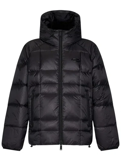 Dsquared2 Logo-patch Hooded Padded Jacket In Black