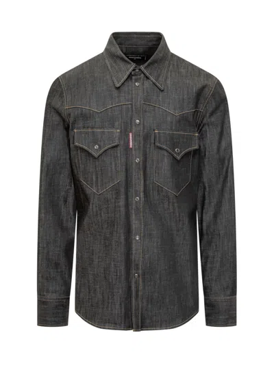 Dsquared2 Western Buttoned Shirt In Black
