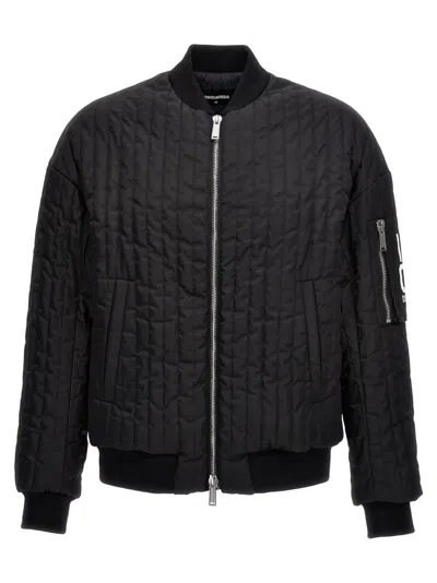 Dsquared2 Black Relaxed Bomber Jacket