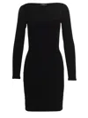 Dsquared2 Ribbed Knee-length Dress Crew Neckline In Black
