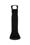 Dsquared2 Black Satin Long Dress In Black