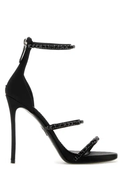 DSQUARED2 BLACK SATIN SANDALS
