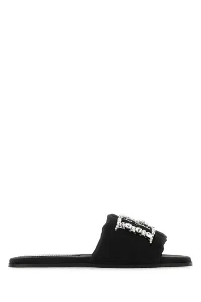 Dsquared2 Black Satin Slippers