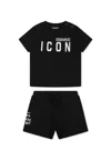 Dsquared2 Black Set For Baby Boy With White Logo In Black