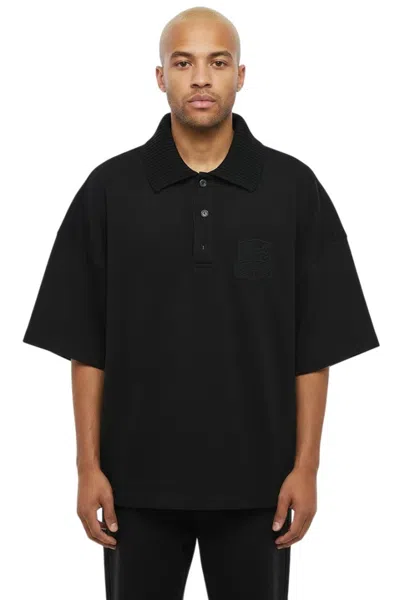 Dsquared2 Embroidered Loose-fit Polo Shirt In Black