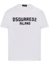 Dsquared2 White Crewneck T-shirt With Logo Lettering On The Front In White