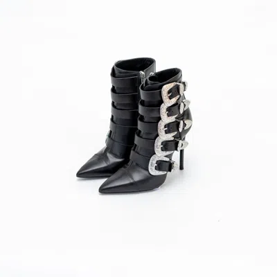 Pre-owned Dsquared2 Black Silver Detail Boots, 37