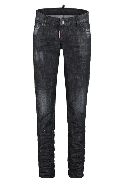 Dsquared2 Jennifer 5-pocket Distressed Jeans For Women In Black
