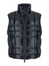 Dsquared2 Black Sleeveless Down Jacket With High Neck And Logo Patch On The Front In Tech Fabric Man In Blue