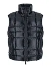 Dsquared2 Black Sleeveless Down Jacket With High Neck And Logo Patch On The Front In Tech Fabric Man In Blue