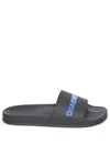 Dsquared2 Black Slides With Wide Strap And Sturdy Sole In Black