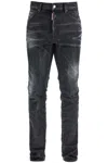 Dsquared2 Easy Black Wash Tidy Biker Black Stretch Cotton Denim Jeans