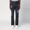 Dsquared2 Black Cotton Jeans With White Paint Splatters In Black
