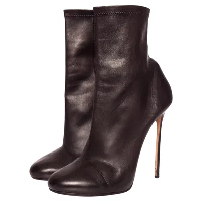 Pre-owned Dsquared2 , Black Soft Stretch Leather Ankle Boots.