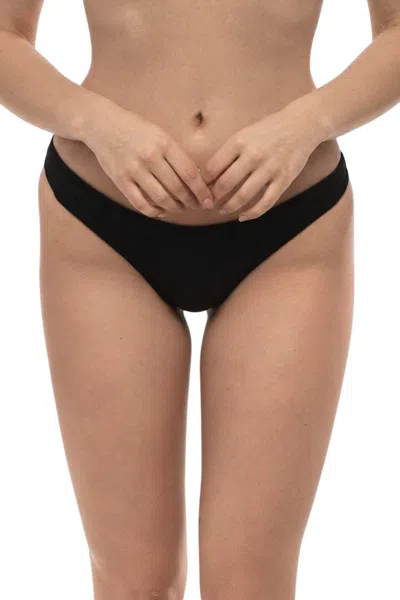 DSQUARED2 BLACK SOLID BIKINI BOTTOM SWIMWEAR
