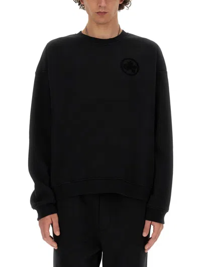 Dsquared2 Maple Leaf Relax Fit Crewneck Sweatshirt In Black