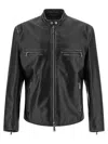 Dsquared2 Black Solid Mandarin Collar Jacket In Black