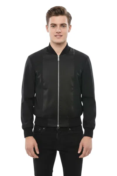 Dsquared2 Black Solid Mandarin Collar Jacket