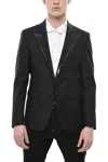 Dsquared2 Black Solid Peaked Lapel Blazer In Black
