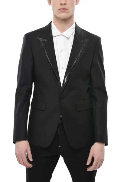 Dsquared2 Black Solid Peaked Lapel Blazer