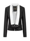 Dsquared2 Black Solid Shawl Lapel Blazer In Black