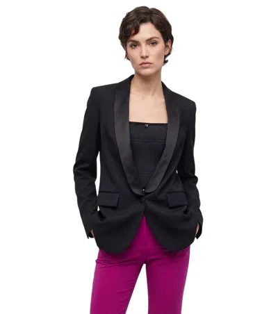 Dsquared2 Black Solid Shawl Lapel Blazer
