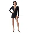 Dsquared2 Black Solid V Neck Mini Dress In Black