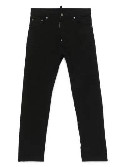 DSQUARED2 BLACK STRAIGHT LEG JEANS