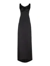 Dsquared2 Flattering Full-length Black Dress With Wide Skirt In Black