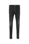 Dsquared2 Cool Gut Black Jeans With Belt Loops And Faded Effect In Denim Man In Black