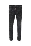 Dsquared2 Black Stretch Denim Skater Jeans In Black